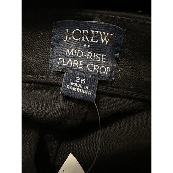 NWT J Crew Factory Women‎ Mid Rise Flare Crop Jeans 25 Signature Stretch Black - Picture 12 of 14